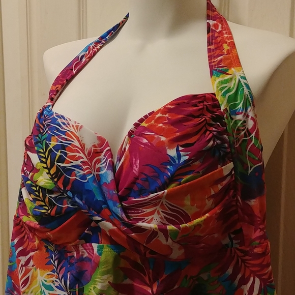 George Tankini Tropical Swim Top - Picture 2 of 7